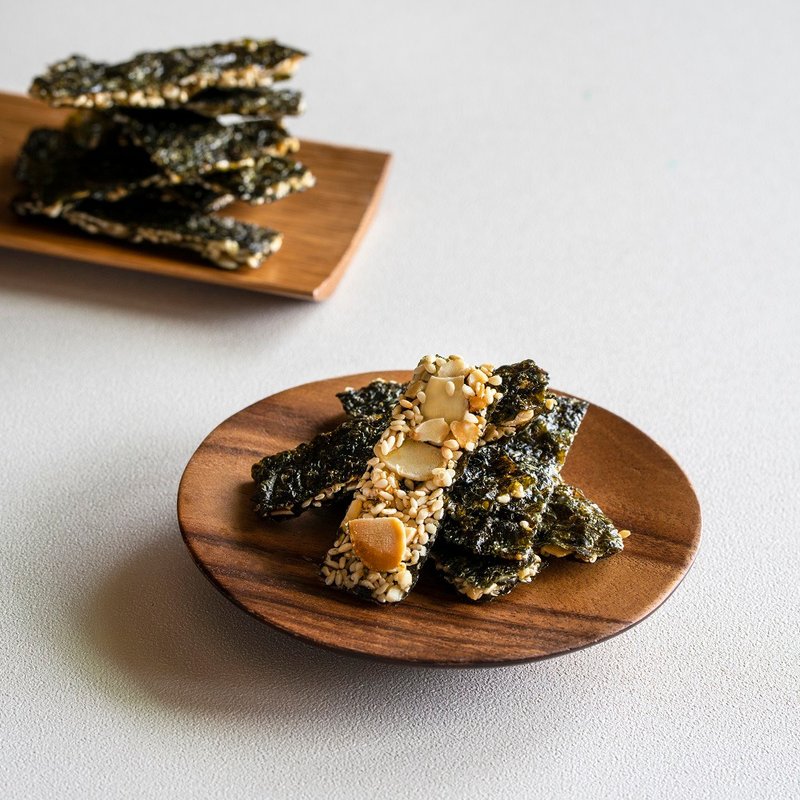 【海苔堅果脆片】(分享包)(嚴選素食零嘴)(非油炸,不死鹹)(素食) - 零食/點心 - 塑膠 白色