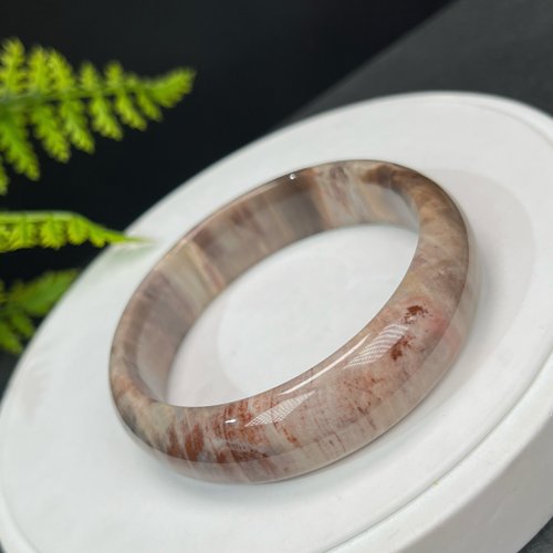 WANZAMGOK 優質 緬甸樹化玉手鐲 60+MM 冰潤高瓷結晶天眼千層年輪紋多彩