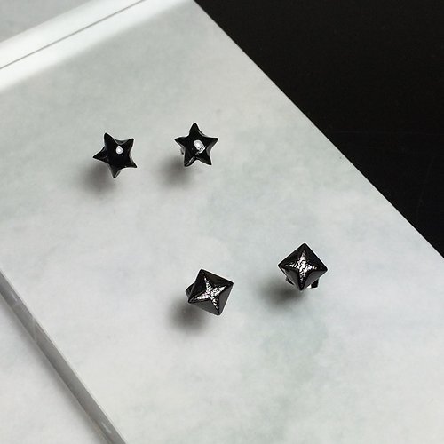 paper diamond® 情人套裝【Goody Bag】黑色系列 | 鑽石+星星耳環套裝 | 限量10