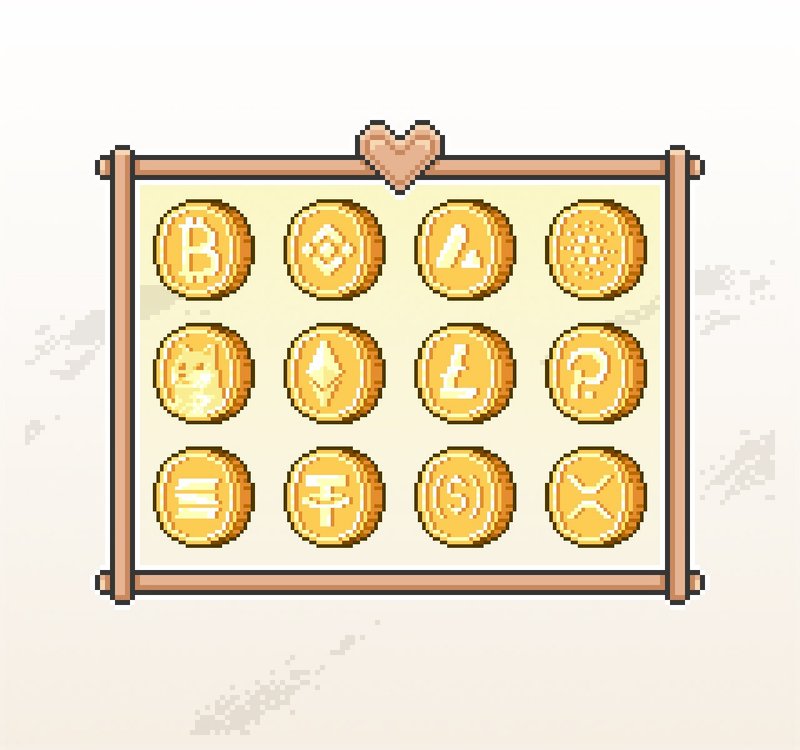 Twitch表情符號贴图/忠誠點數獎勵/可愛像素風/加密貨幣符號 - 電腦手機桌布/貼圖/App 圖示 - 其他材質 