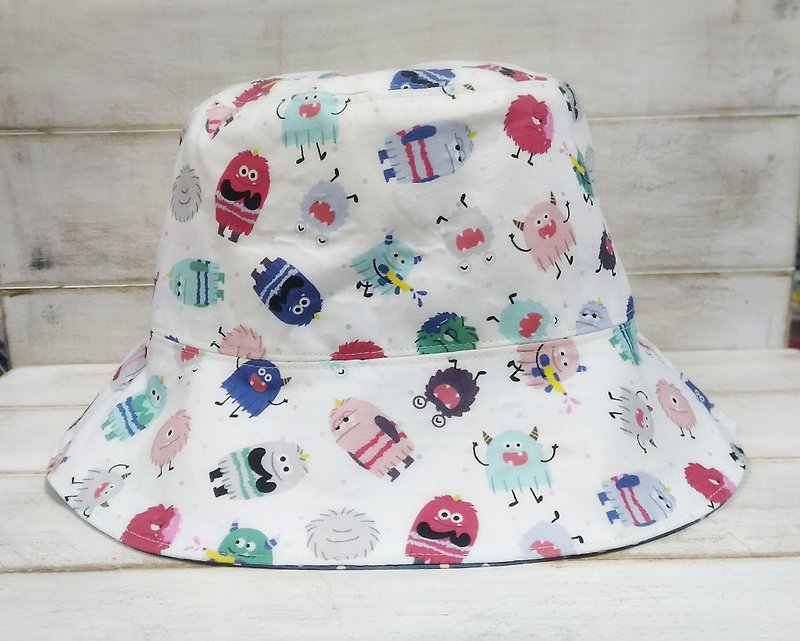 Cute Monster Dotted Double Sided Fisherman Hat Visor - Hats & Caps - Cotton & Hemp Multicolor