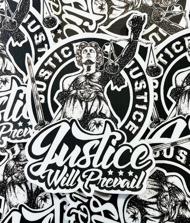 Lady Justice II Sticker Black and White American Style Sticker-Mist Surface Thick Pound Super Wear-resistant Sticker Anti-scratch - Stickers - Paper Black