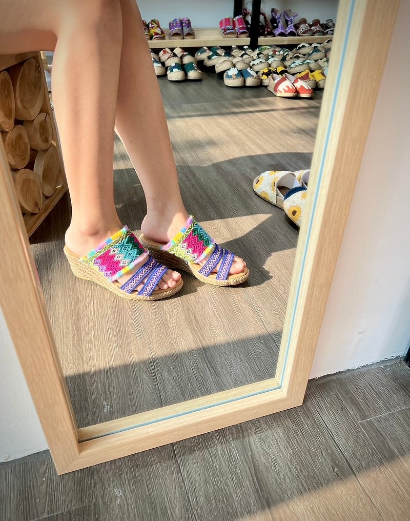 Karen Style High Heel - Handmade - High Heels - Cotton & Hemp Multicolor