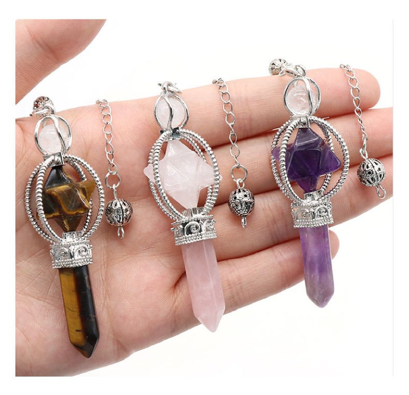 【Elohim Healing Center】Merkaba Star of David Scepter Pendulum | Crystal Pendant - พวงกุญแจ - หยก หลากหลายสี