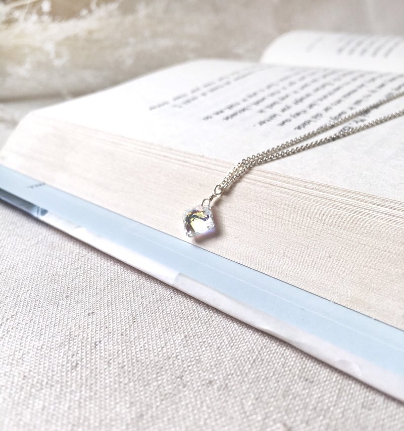 The diary of the stars. Swarovski crystal sterling silver clavicle chain - สร้อยคอ - คริสตัล สีเงิน