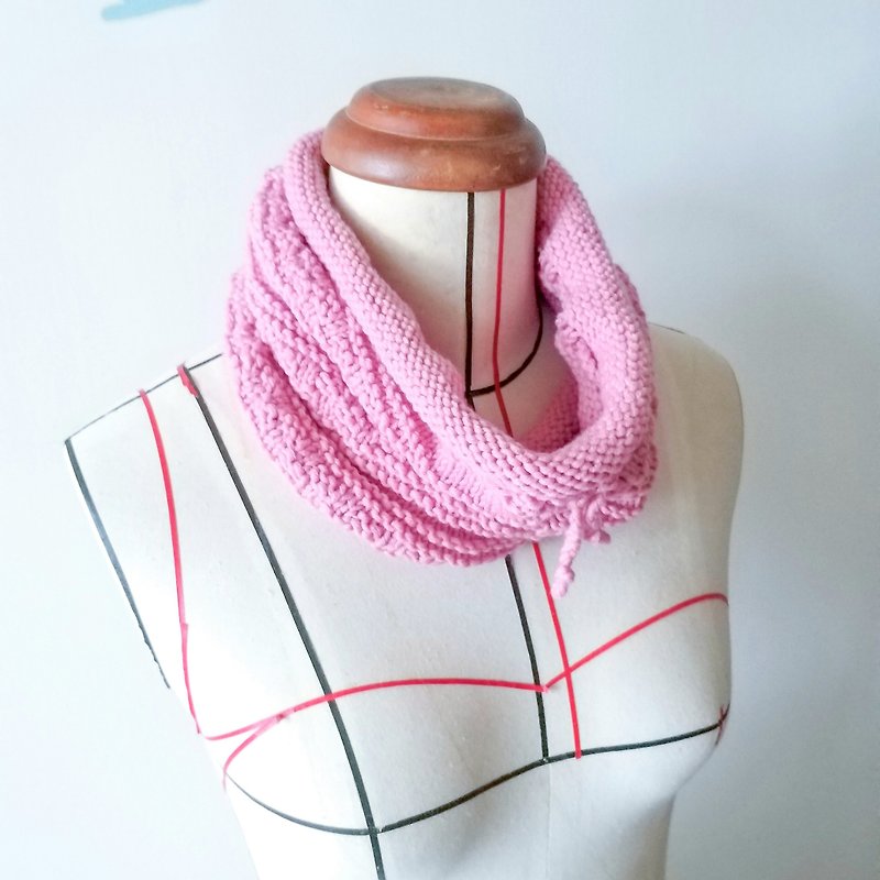 Customized scarf and cap for two uses - หมวก - ผ้าฝ้าย/ผ้าลินิน สีน้ำเงิน