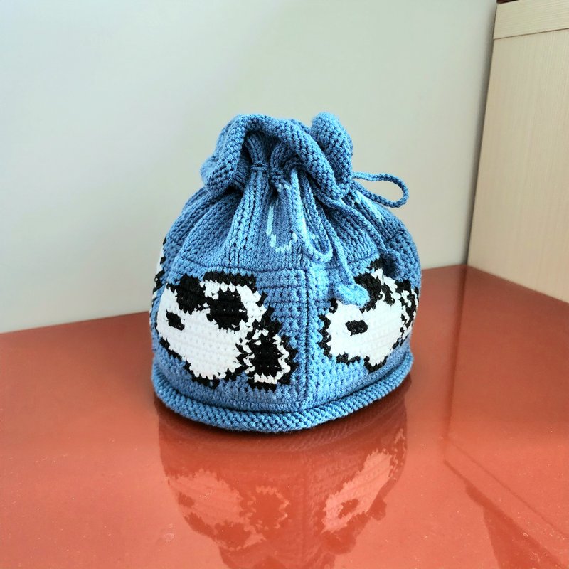 Customized Snoopy pattern bib and blouson hat - Hats & Caps - Cotton & Hemp Blue