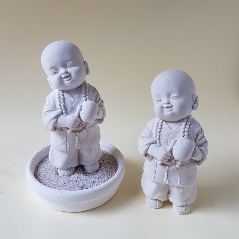 Miniature Mindful Cute Monk 1804, Zen/Fairy Garden Supplies DIY Accessory - Fragrances - Other Materials White