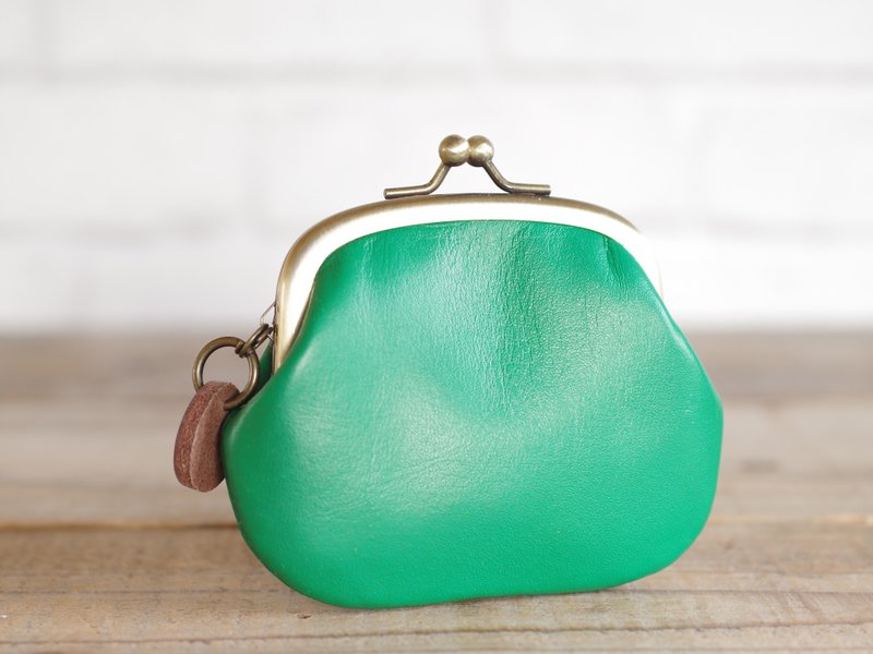 Kiss lock bag coin case green - กระเป๋าใส่เหรียญ - หนังแท้ สีเขียว