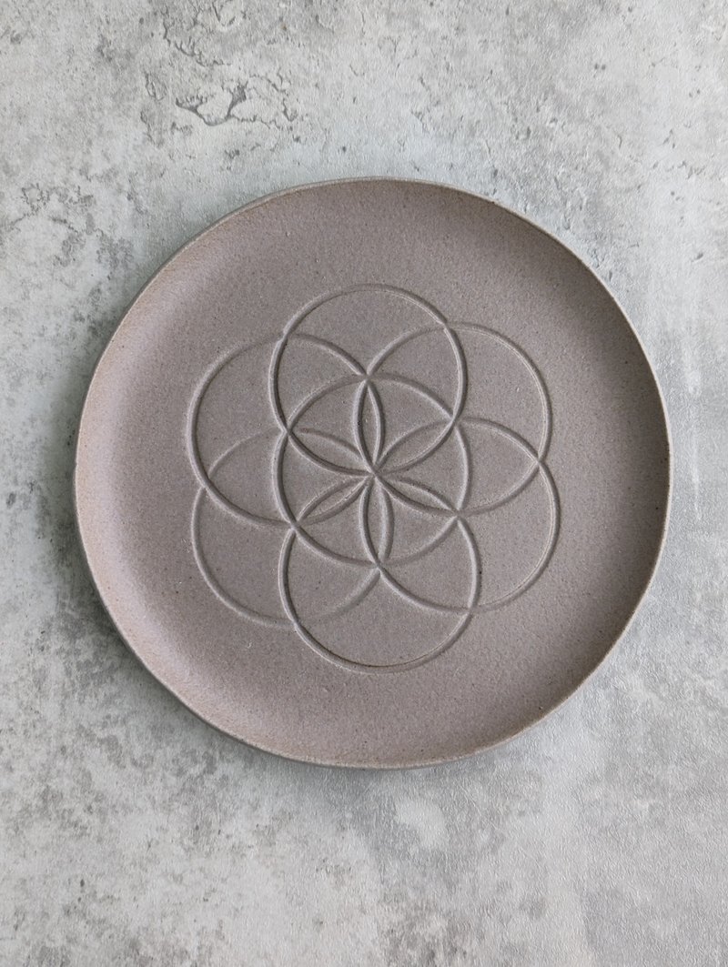 Flower of life handmade pottery plate - Plates & Trays - Pottery 