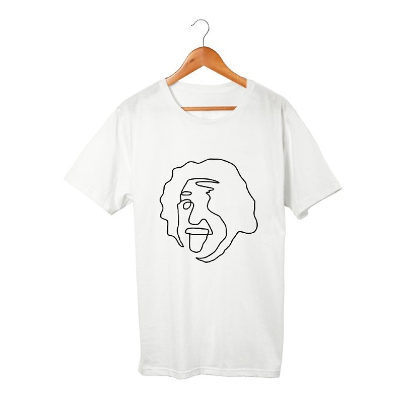Einstein T恤 - 男 T 恤 - 棉．麻 白色