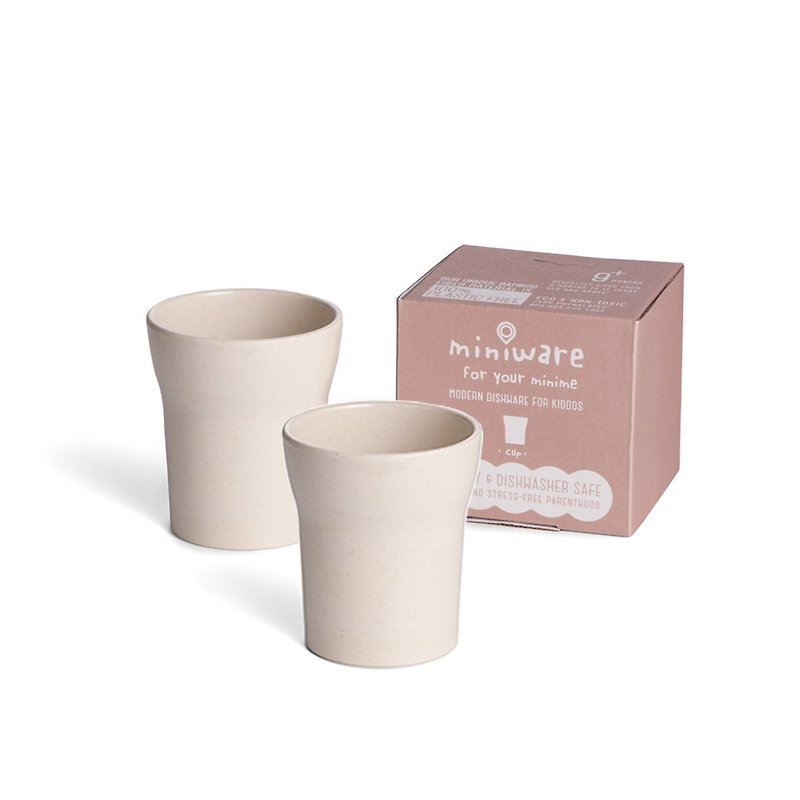 Miniware natural baby children learning cutlery love water bamboo fiber cup 2 into the group - จานเด็ก - วัสดุอีโค 