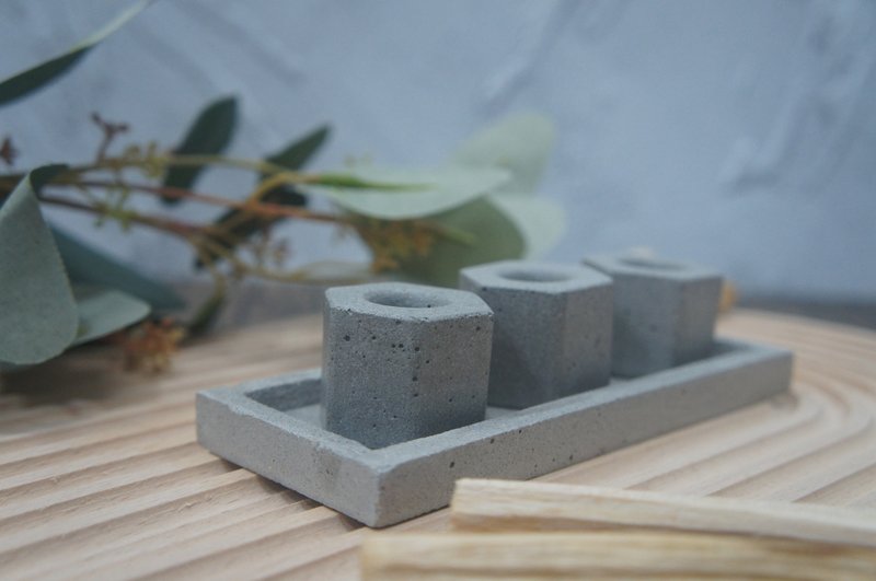 Cement toothbrush holder set version 2.0 hexagon - Bathroom Supplies - Cement Gray