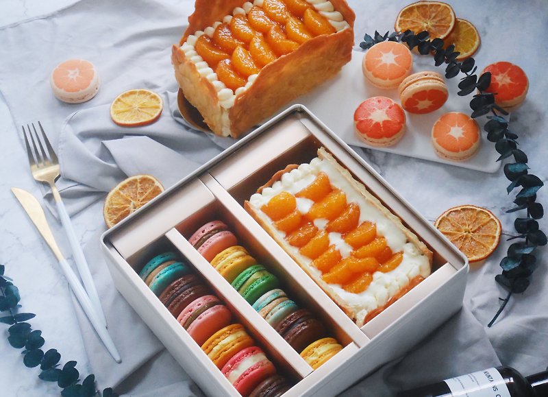 * Sold out [limited autumn and winter • one orange more Macaron gift box] - เค้กและของหวาน - อาหารสด สีส้ม