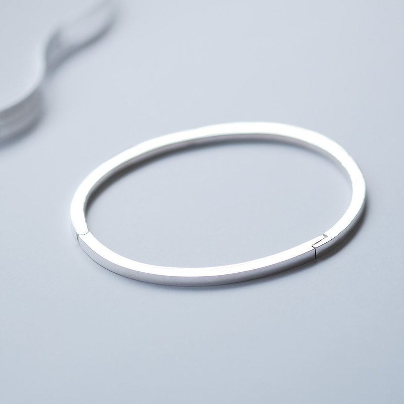 minimal simple bangle Silver 925 - Bracelets - Other Metals Gray