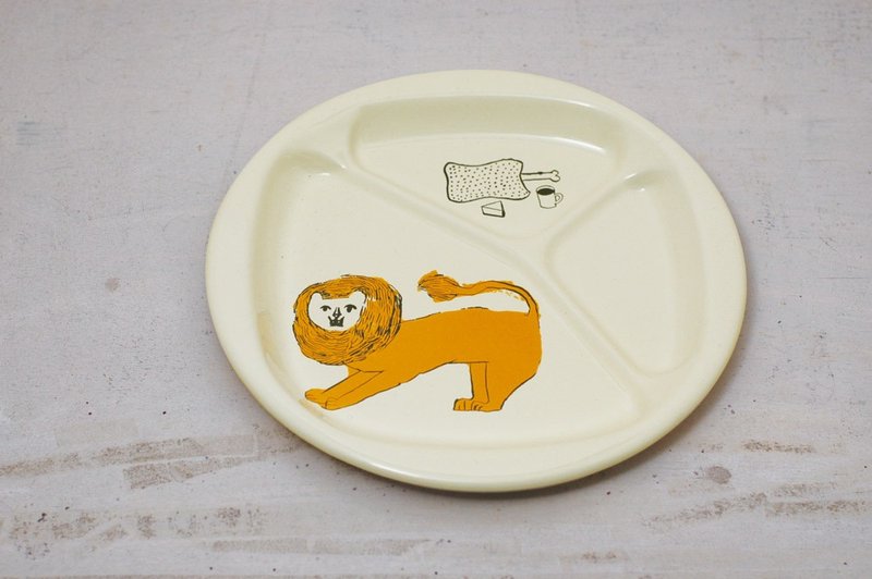 [Kurashiki Craftsmanship] Naoko Nakanishi Tabby Cat BonBon Lunch Plate (99210-03) - จานและถาด - วัตถุเคลือบ 