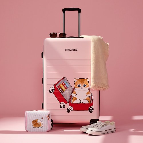 TLC store 卡若特品牌館 【MOFUSAND】貓福珊迪28吋 拉鍊款可擴充行李箱-粉