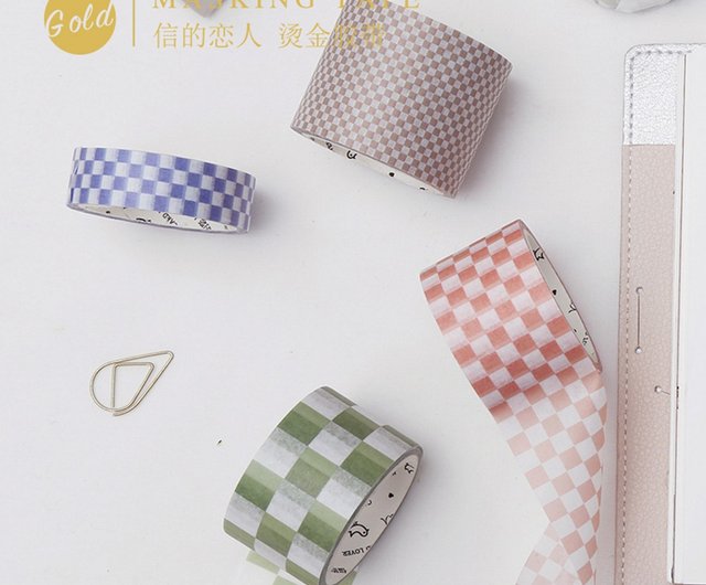 信的戀人手帳和紙膠帶方眼格四色燙金四色創意簡約手賬裝飾素材 設計館notefor 信的戀人 紙膠帶 Pinkoi