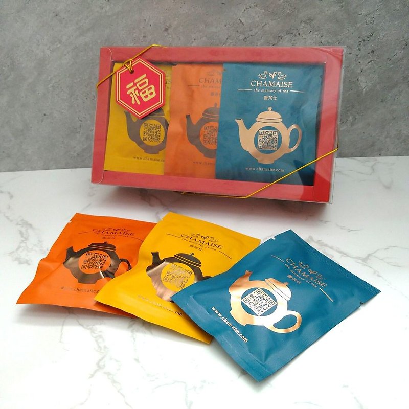 茶包禮盒 | 立體三角原葉茶包 | 3款口味12入 | 台灣茶 - 茶葉/漢方茶/水果茶 - 紙 紅色
