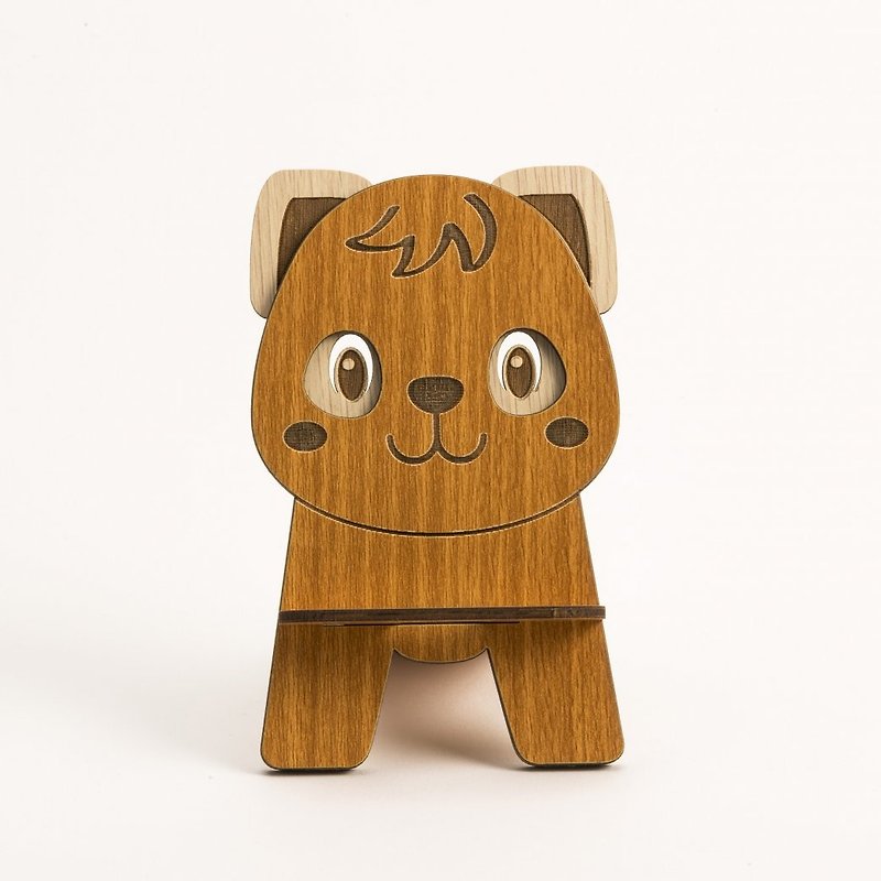 【先生の日ギフト】木製携帯電話ホルダー─12星座 - 置物 - 木製 ブラウン