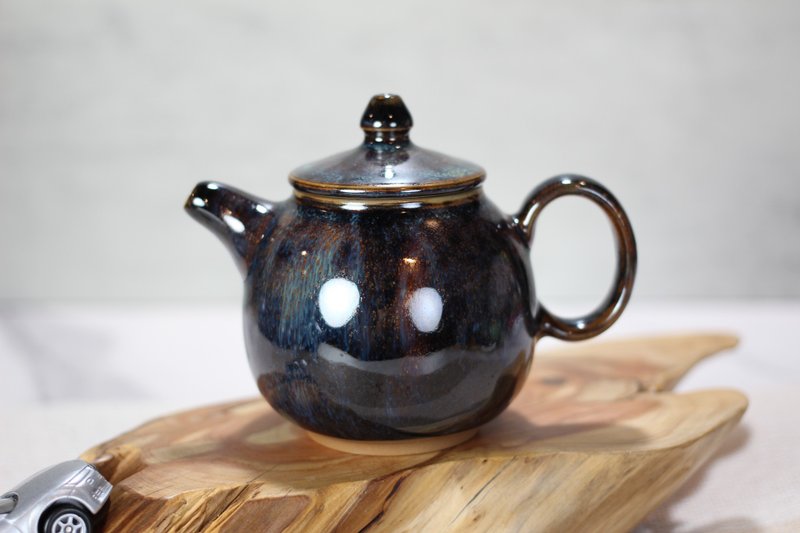 【送禮好物】180ml 天目釉 手工茶壺 鶯歌名家葉敏祥手作 - 茶壺/茶杯/茶具 - 瓷 