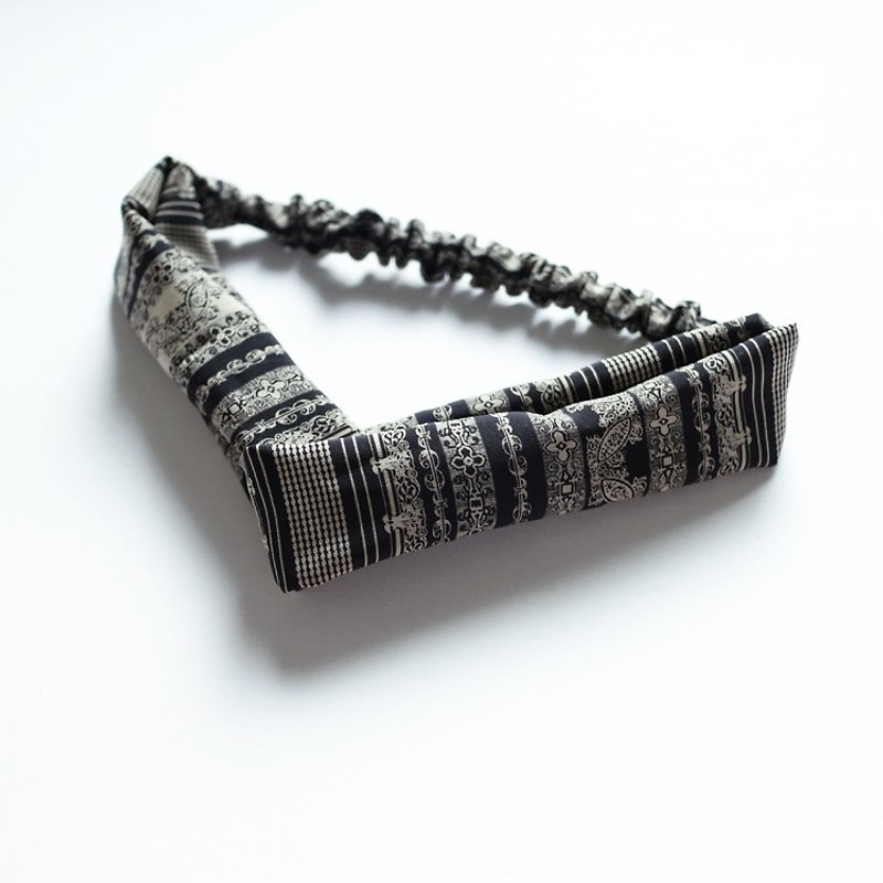 JOJA │ no time to play the name of the name: Japanese cloth hand elastic hair band - Hair Accessories - Cotton & Hemp Black