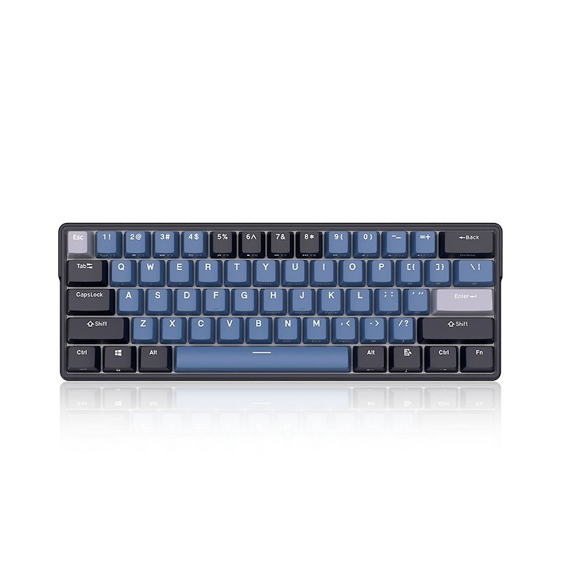 【RK】RK-61 PLUS 60% Bluetooth three-mode wireless mechanical keyboard K yellow axis RGB indigo Chinese - Computer Accessories - Plastic Blue