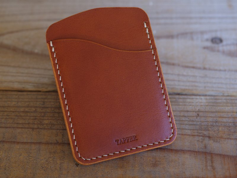 手縫いヌメ革 カードウォレット ブラウン - 錢包/皮夾/長短夾 - 真皮 咖啡色