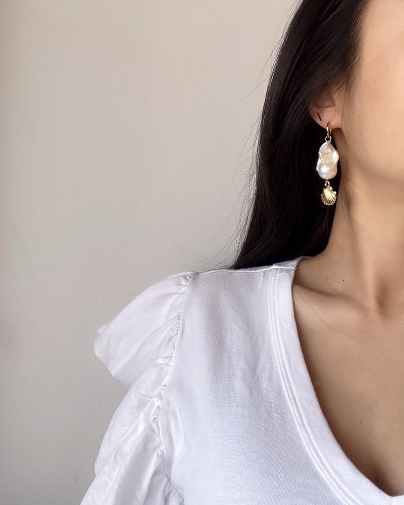 Máxima Jewels- Ariel Baroque Pearl Earrings - ต่างหู - ไข่มุก 