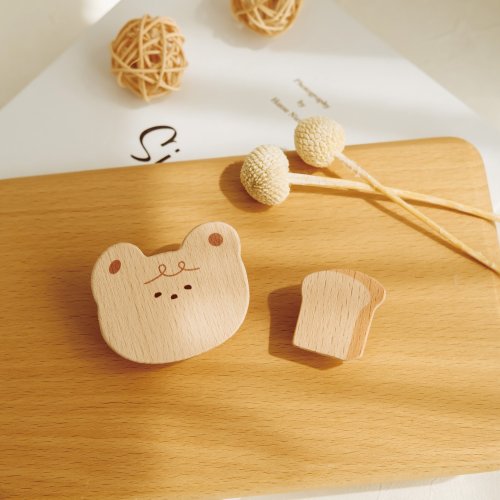 遊木時光 woodtime 【好好MEMO夾-小熊烤土司】名片夾 / 留言夾 / 辦公小物
