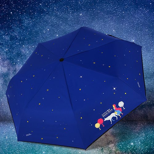 TDN 雙龍牌小紅帽降溫13度黑膠自動傘自動開收傘抗UV晴雨傘(月光藍)