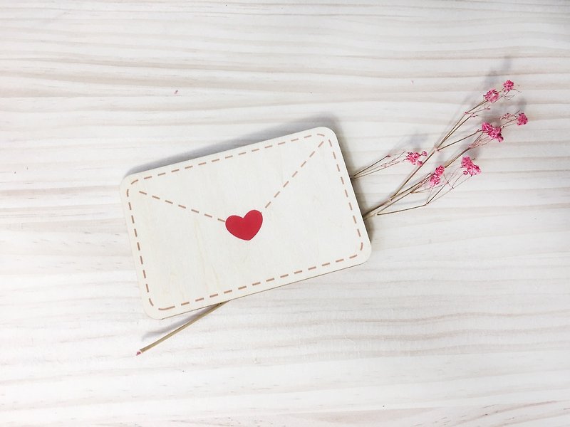 【カスタマイズギフト】バレンタインデー木製カード 無料カスタマイズ母の日カードデザイン - カード・はがき - 木製 ブラウン