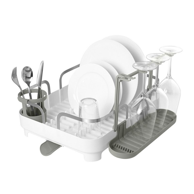 【Umbra】Holster Drainage Rack for Tableware and Dishes (Cloud White) - ผลิตภัณฑ์ล้างจ้าน - ยาง ขาว