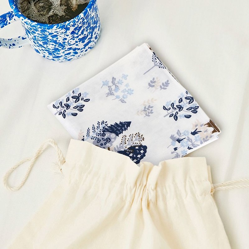 Nordic wind cotton handkerchief -65 harmony, E2D10119 - ผ้าเช็ดหน้า - ผ้าฝ้าย/ผ้าลินิน ขาว