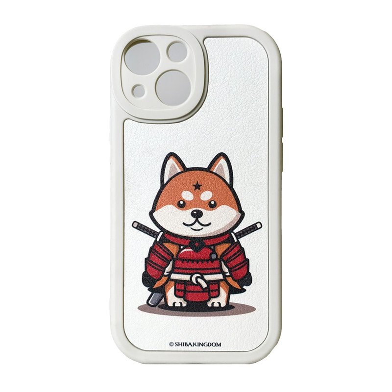柴犬武士 手機殼 iPhone 02PU - 手機殼/手機套 - 人造皮革 白色