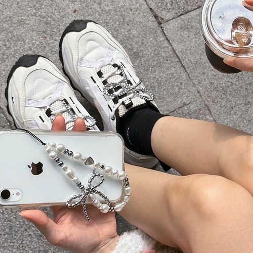 シルバーリボンフォンストラップ（携帯電話ホルダー
