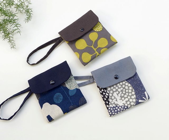 Mini Simple Floral Pattern Storage Bag Wristlet