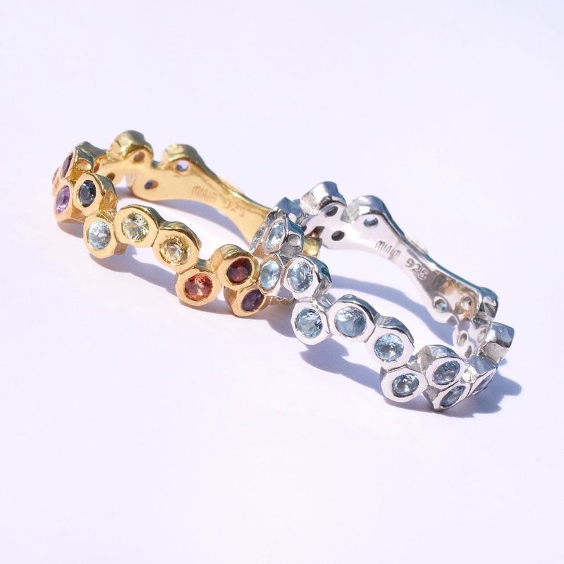 Rainbow round ring #minimsignature R530 - 戒指 - 純銀 