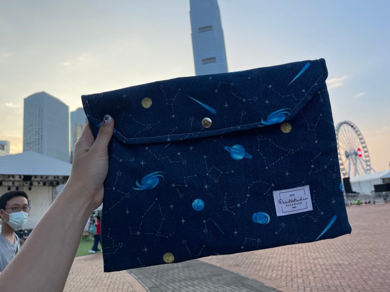 F188 Japanese Blue Constellation Planet Same Cloth Computer Case - Laptop Bags - Cotton & Hemp 