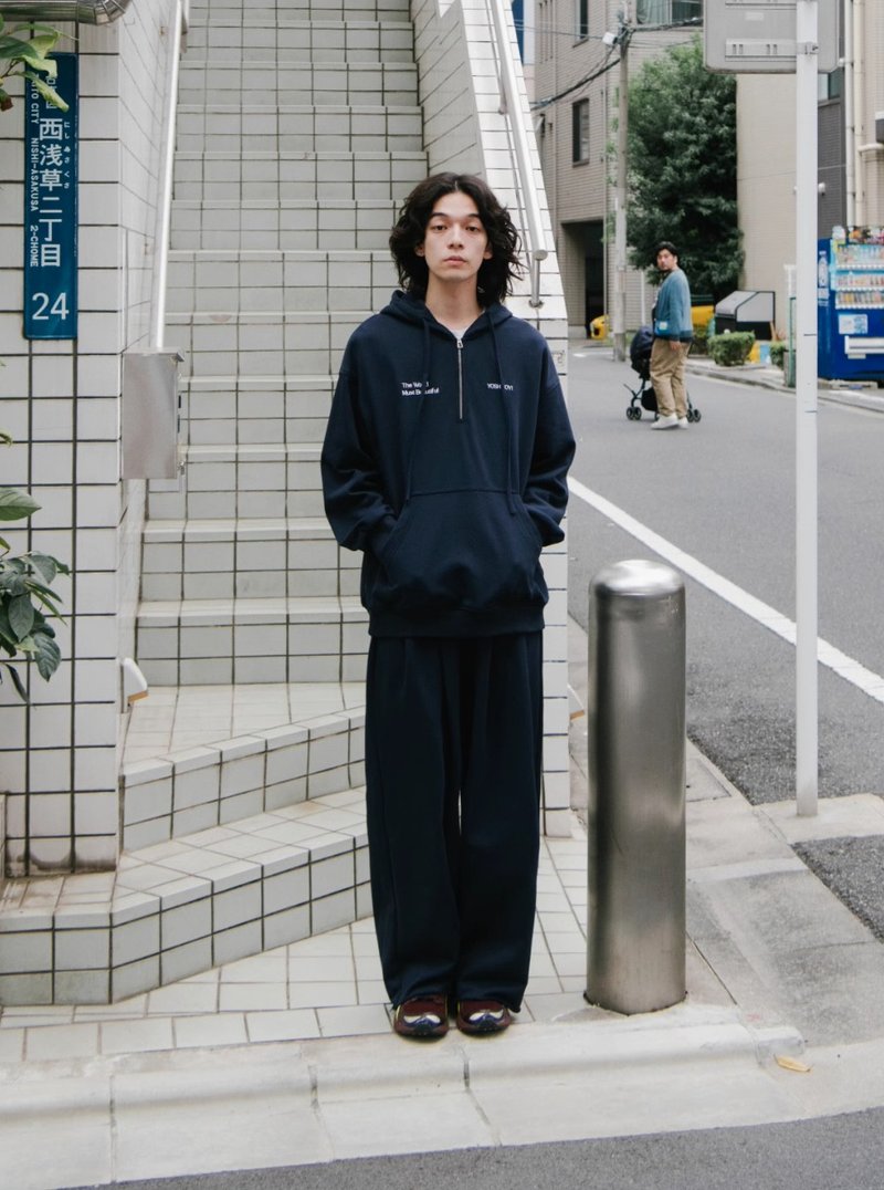 美麗新世界 430G重磅寬鬆運動褲 - 男長褲/休閒褲 - 其他材質 藍色