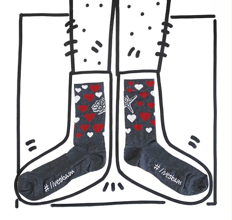 Italy Italy trend sports socks livebam Italian classic original design and manufacture LOVE - ถุงเท้า - วัสดุอื่นๆ 