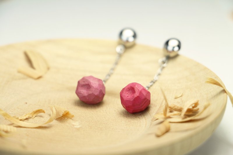 Pingfan Drop Earrings--Woodcut--Handmade--Handmade [colors can be selected] - ต่างหู - ไม้ หลากหลายสี
