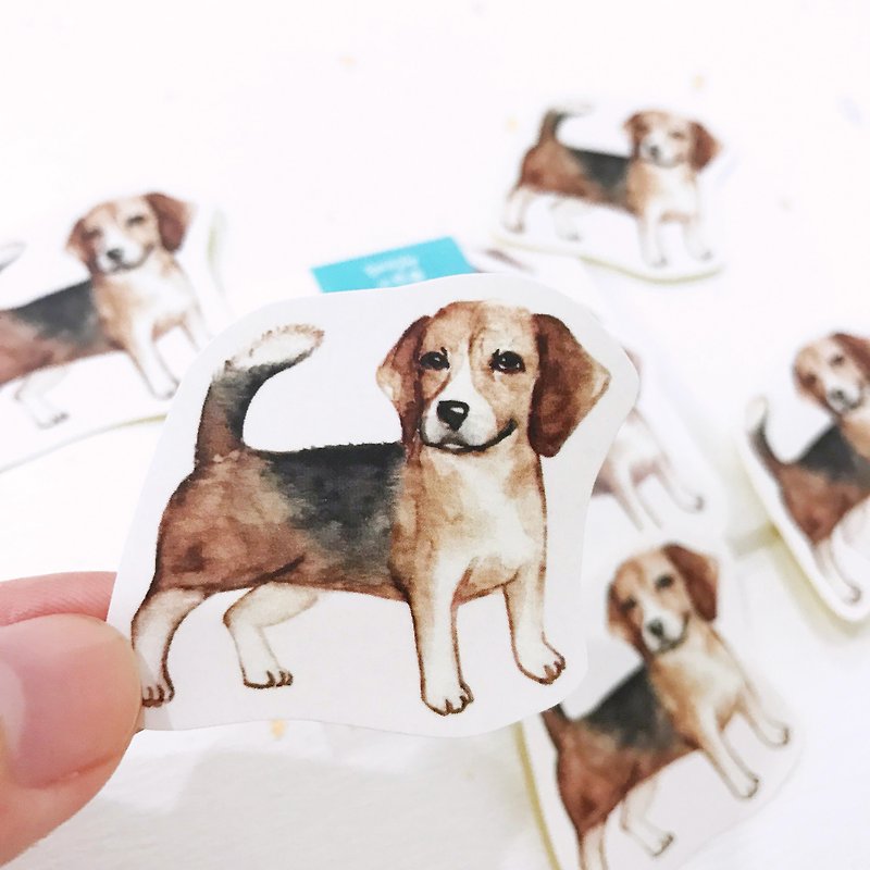 Puppy Series Sticker-StickersWatercolor,illustrations,Sticker,Beagle Sticker - Stickers - Paper Brown