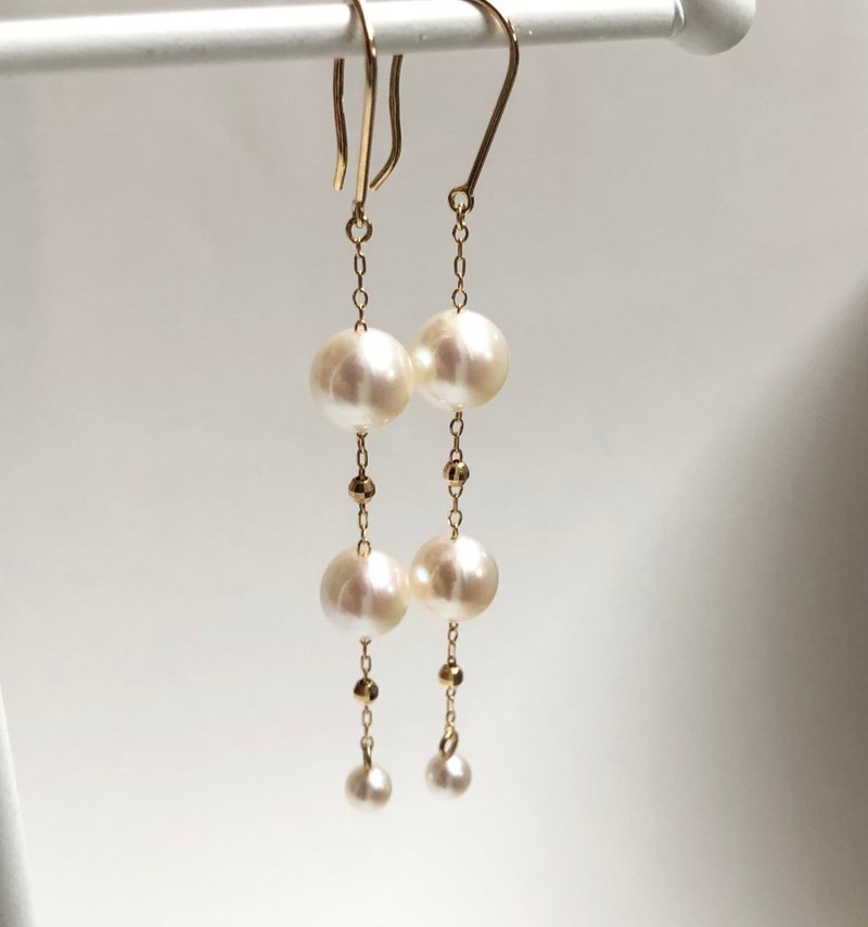 Akoya pearl   earring  750 - 耳環/耳夾/耳骨夾 - 珍珠 白色