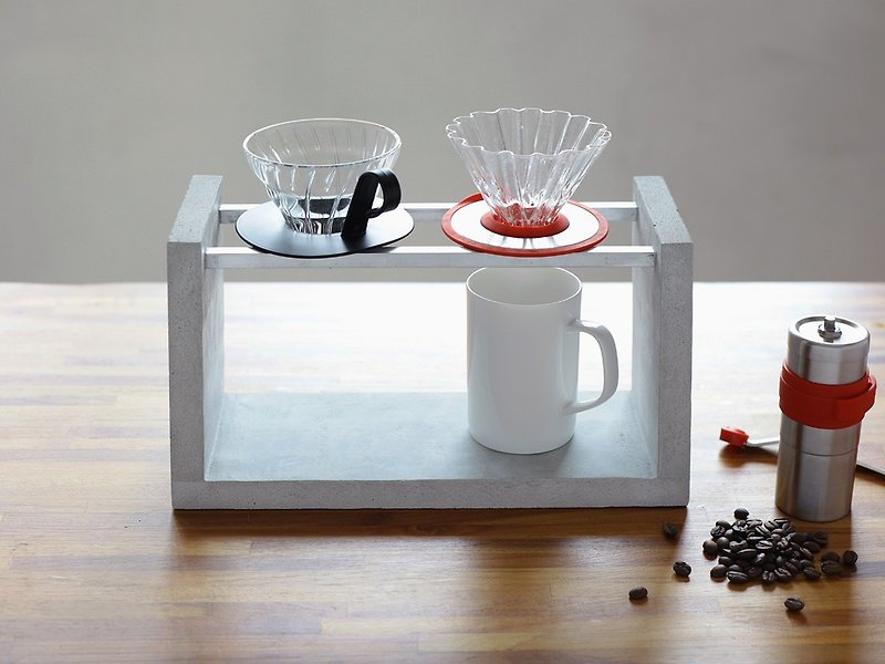 極簡雙軌雙座手沖架 - 咖啡壺/咖啡器具 - 水泥 