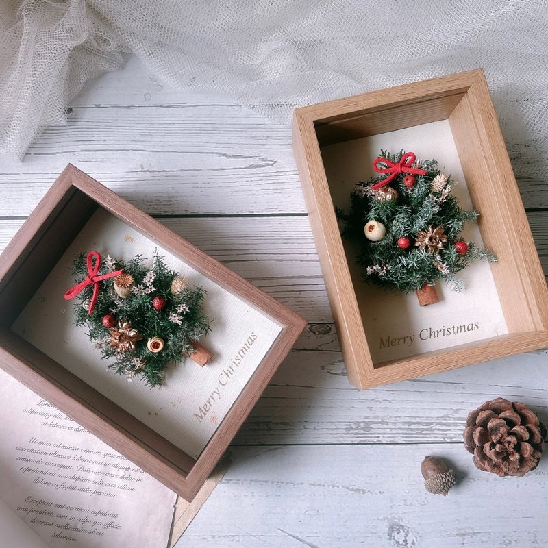 Christmas tree frame, customized lettering, Christmas ornaments, exchange gifts, Christmas gift box - Dried Flowers & Bouquets - Plants & Flowers 