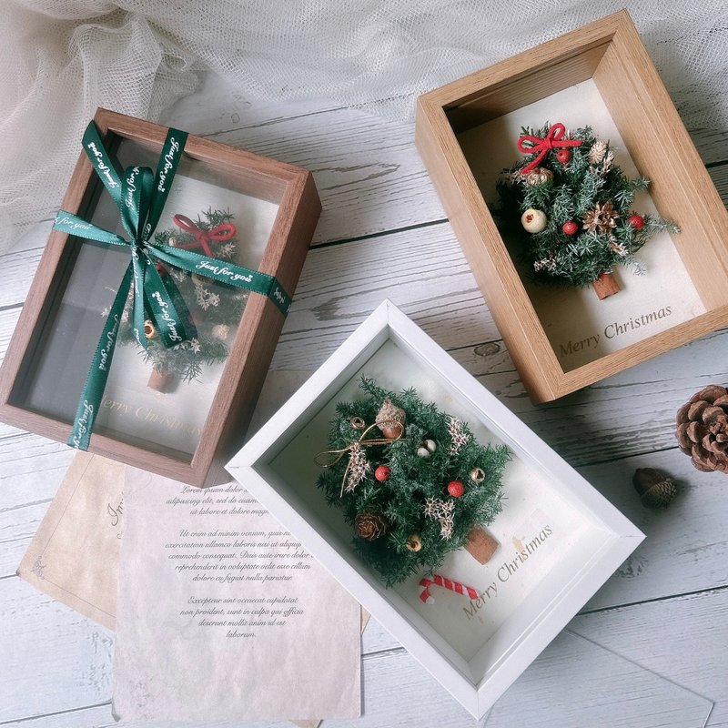 Christmas tree frame, customized lettering, Christmas ornaments, exchange gifts, Christmas gift box - Dried Flowers & Bouquets - Plants & Flowers 