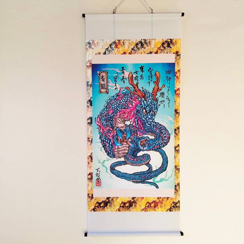 Original Artwork Hanging scroll,Japanese legendary creature,38cm x 85cm - โปสเตอร์ - เส้นใยสังเคราะห์ 