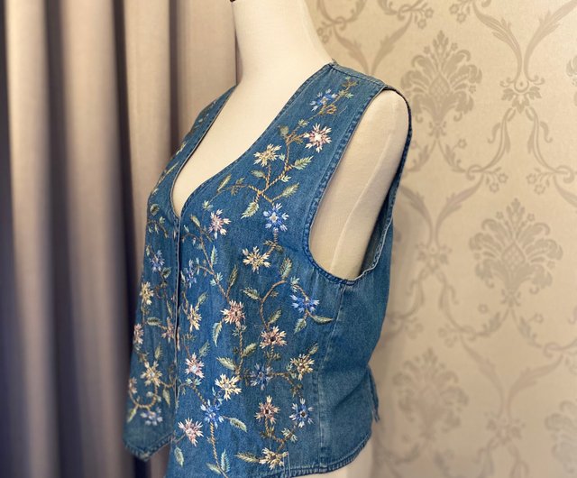 ヴィンテージリバーシブル花柄刺繍ベスト 花柄刺繍ベスト | はなたば洋品店