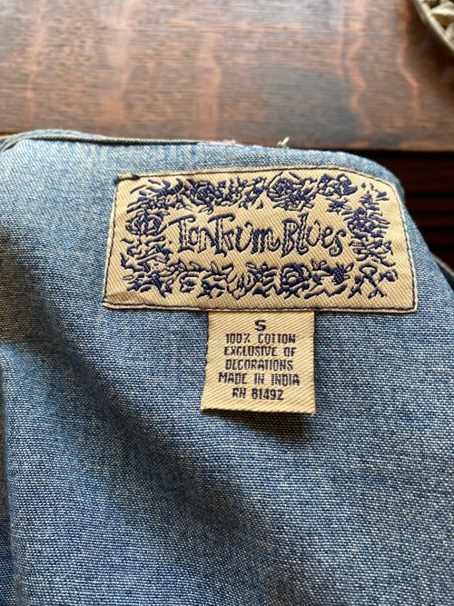 花柄刺繍入りヴィンテージデニムベスト - ショップ 【藏私